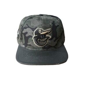 Baltimore Oilers Mens Camo Logo‎ MLB Cap Pro Standard Leather Brim Strapback